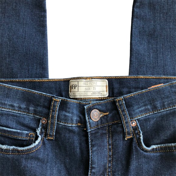 Free People Busted Knee Jeans Distressed Size 25 - Picture 7 of 10